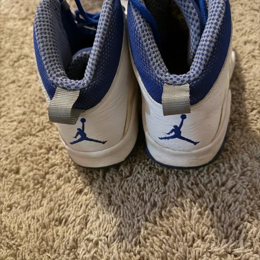 Jordan White and Blue Men's Basketball Sneakers - Picture 2 of 5